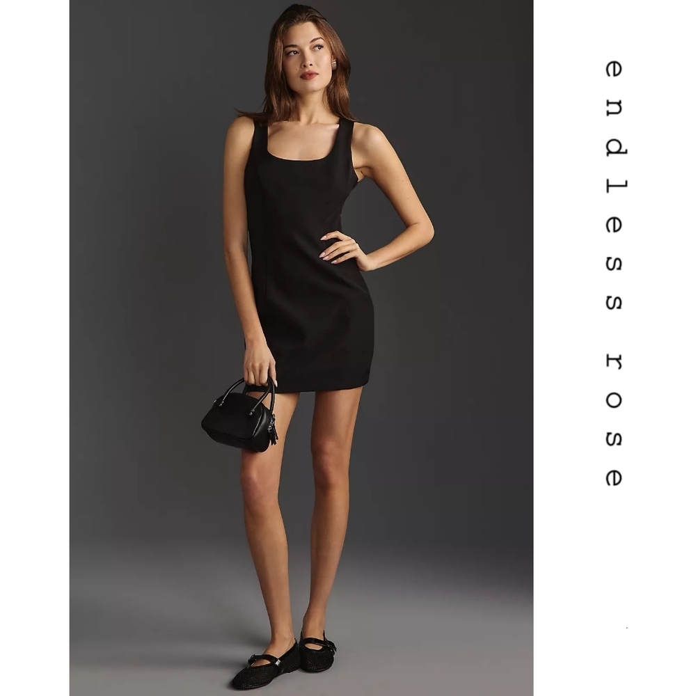 Endless Rose - Cutout Bow Mini Dress - Black